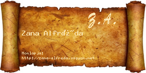 Zana Alfréda névjegykártya